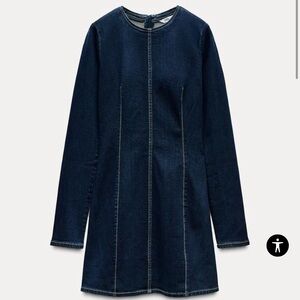 ZARA Denim Long Sleeve Dress